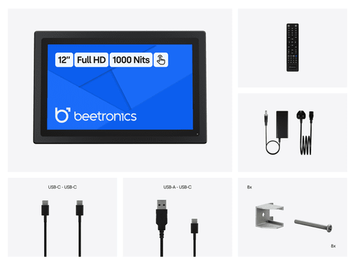 12 inch touchscreen metal (high brightness)