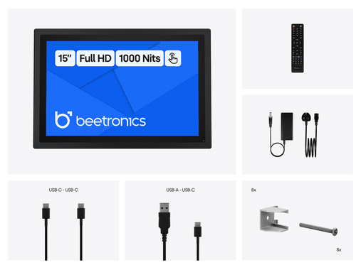 15 inch touchscreen metal (high brightness)